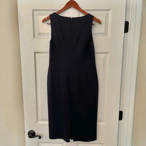 doppia Aline Shift Dress and Overcoat Ensemble - Size 8 - Navy Blue